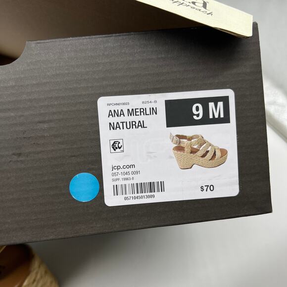 a.n.a Womens Merlin Wedge Sandals Brown Natural Size 9M - Picture 13 of 15